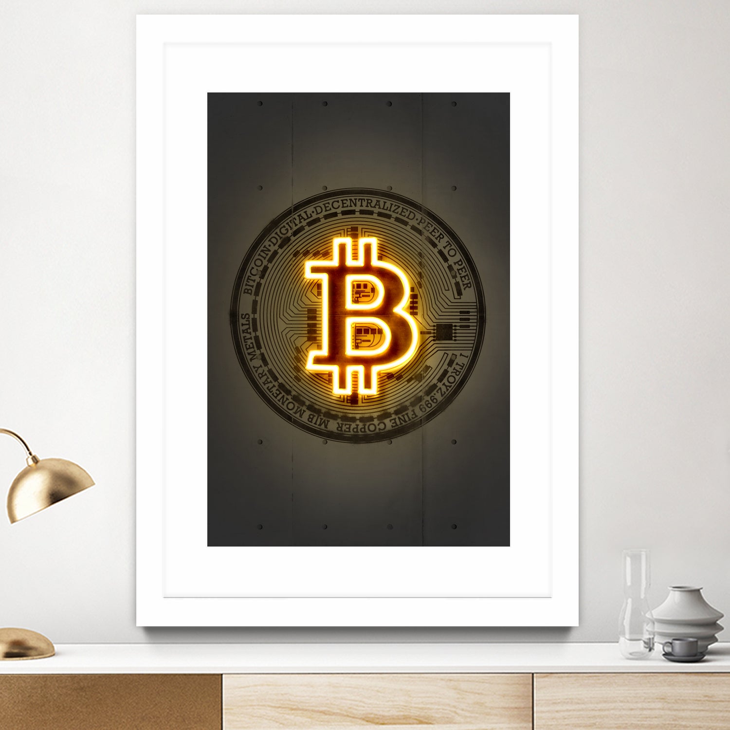 Bitcoin by Octavian Mihai Mielu on GIANT ART - yellow digital drawing