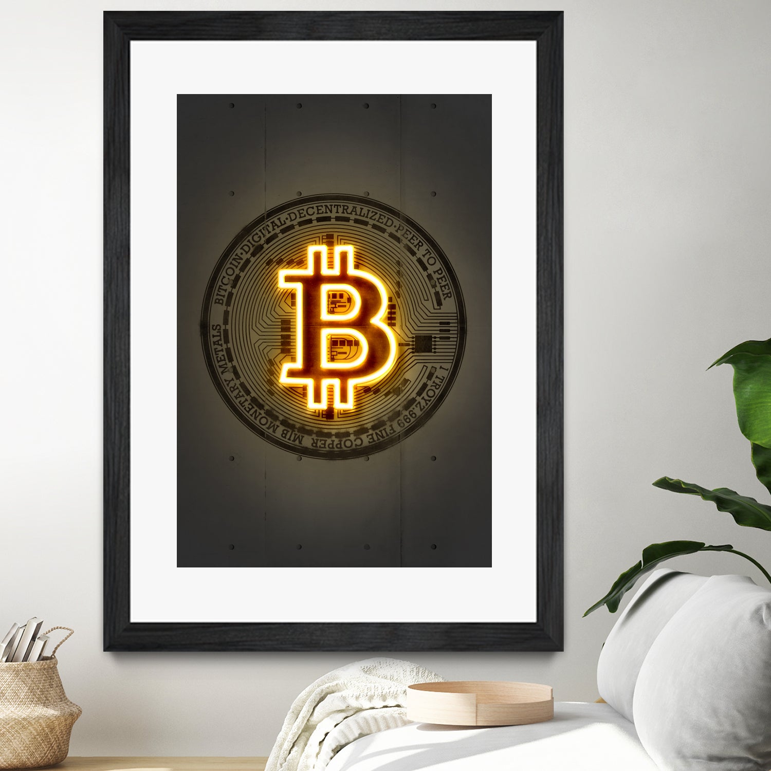 Bitcoin by Octavian Mihai Mielu on GIANT ART - yellow digital drawing