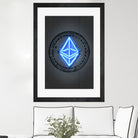 Ethereum by Octavian Mihai Mielu on GIANT ART - blue digital drawing