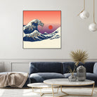 The Great Wave of Pug by ChalermPhol Harnchakkham on GIANT ART - orange digital drawing