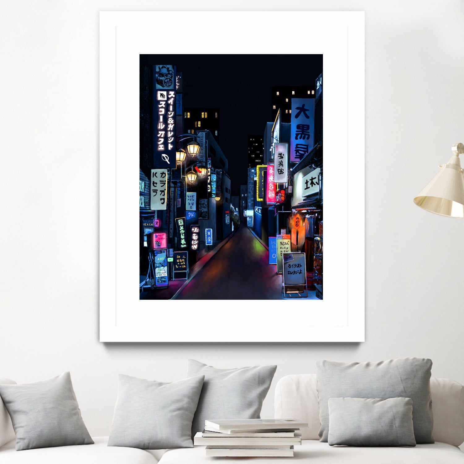 Tokyo Lights by Elena Stein on GIANT ART - blue digital painting