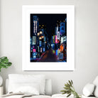 Tokyo Lights by Elena Stein on GIANT ART - blue digital painting