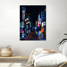 Tokyo Lights by Elena Stein on GIANT ART - blue digital painting