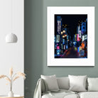 Tokyo Lights by Elena Stein on GIANT ART - blue digital painting