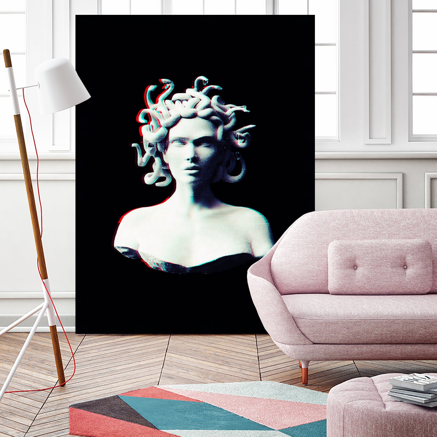 Medusa glitch by Menelaos Trompoukis on GIANT ART - black digital painting