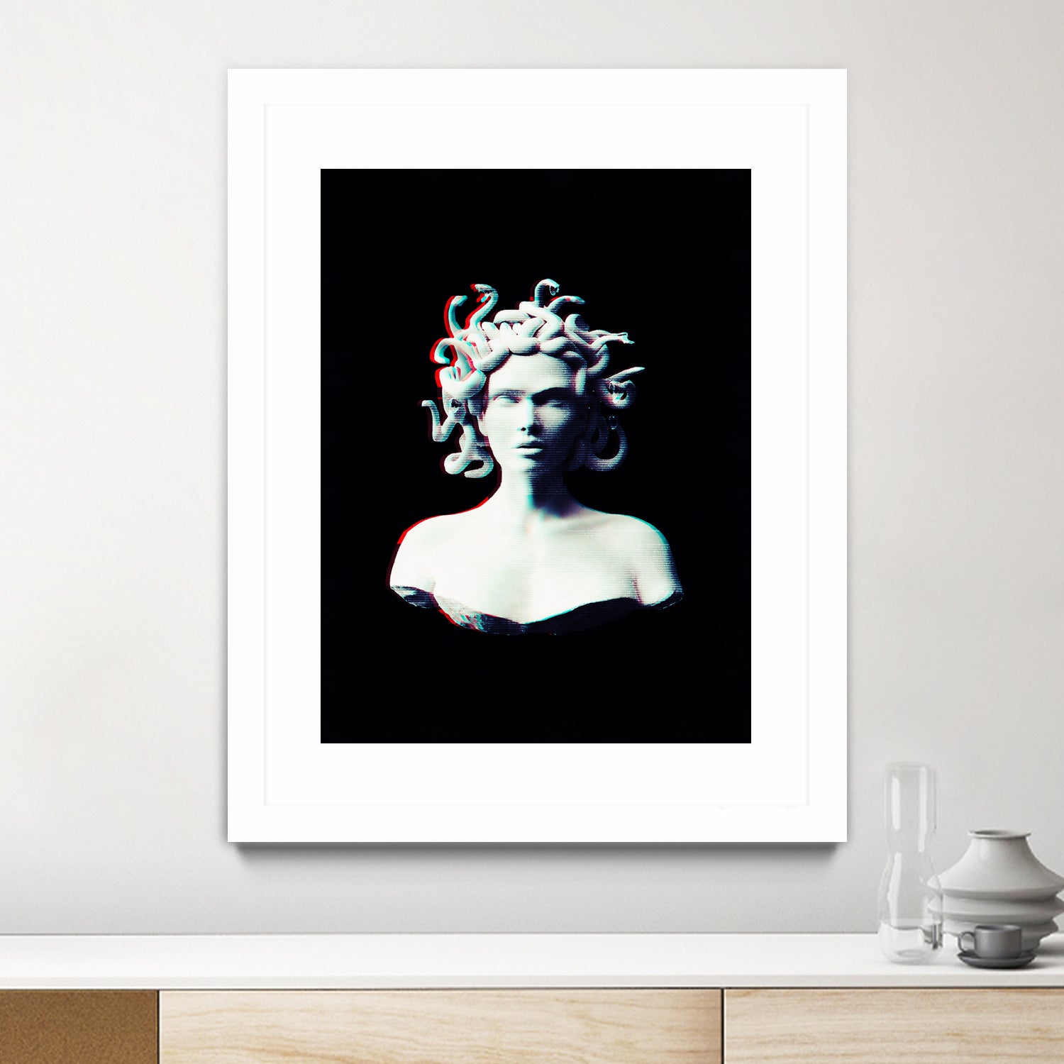 Medusa glitch by Menelaos Trompoukis on GIANT ART - black digital painting