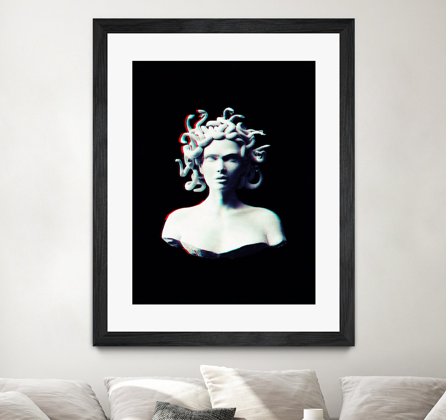 Medusa glitch by Menelaos Trompoukis on GIANT ART - black digital painting