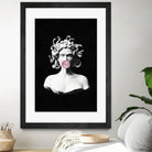 Medusa blowing pink bubblegum bubble by Menelaos Trompoukis on GIANT ART - black digital painting