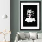 Medusa blowing pink bubblegum bubble by Menelaos Trompoukis on GIANT ART - black digital painting