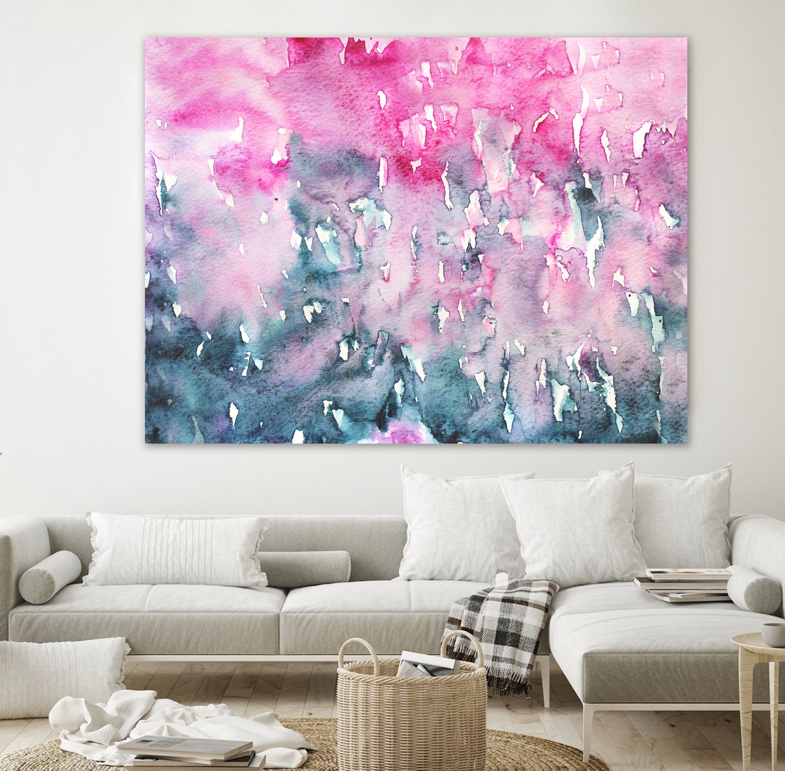 When indigo loves pink || watercolor by Katerina Izotova on GIANT ART - pink mixed media