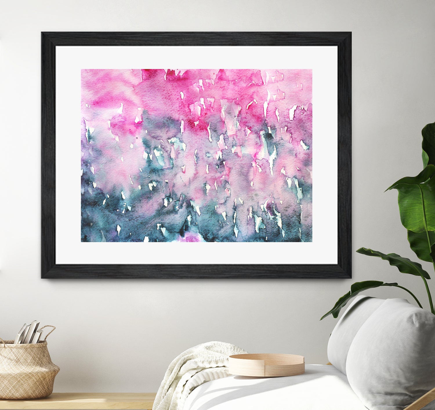 When indigo loves pink || watercolor by Katerina Izotova on GIANT ART - pink mixed media