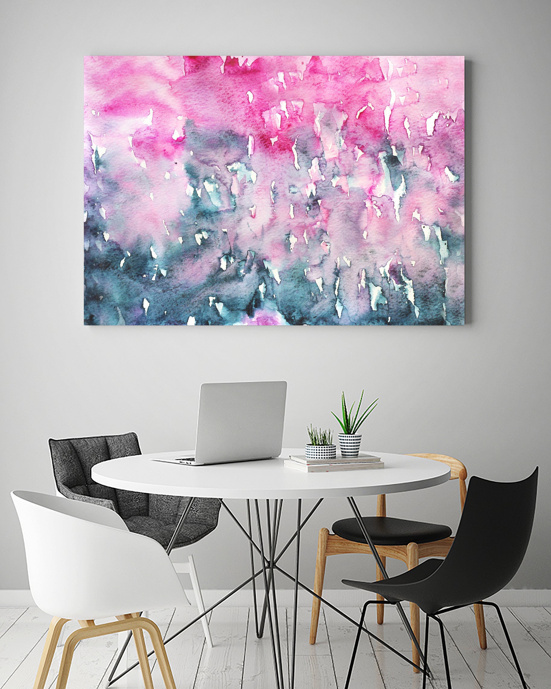 When indigo loves pink || watercolor by Katerina Izotova on GIANT ART - pink mixed media