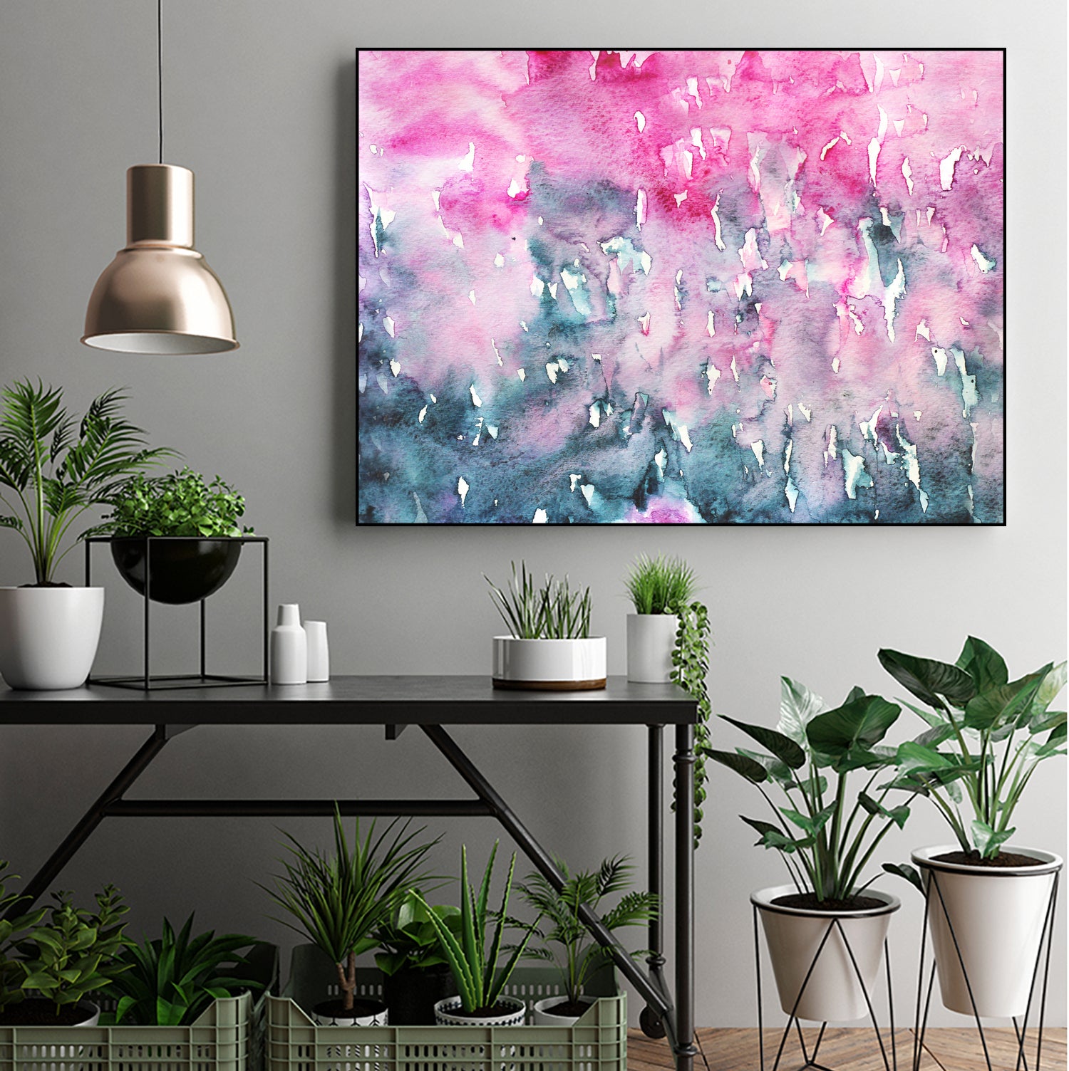 When indigo loves pink || watercolor by Katerina Izotova on GIANT ART - pink mixed media