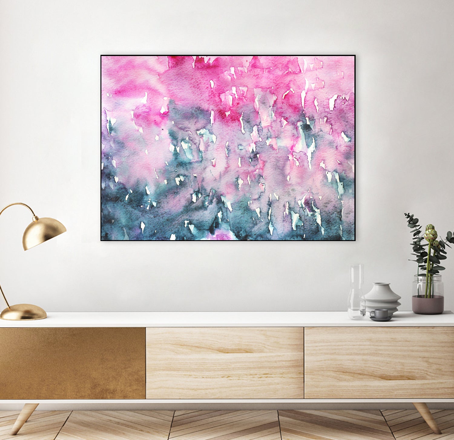 When indigo loves pink || watercolor by Katerina Izotova on GIANT ART - pink mixed media