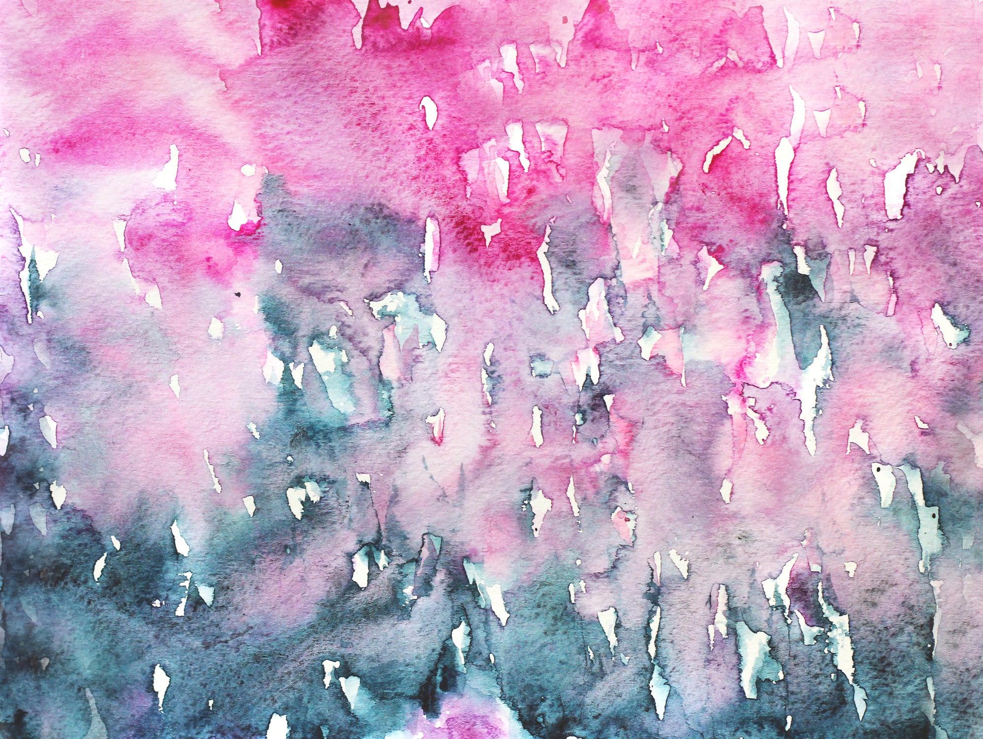 When indigo loves pink || watercolor by Katerina Izotova on GIANT ART - pink mixed media