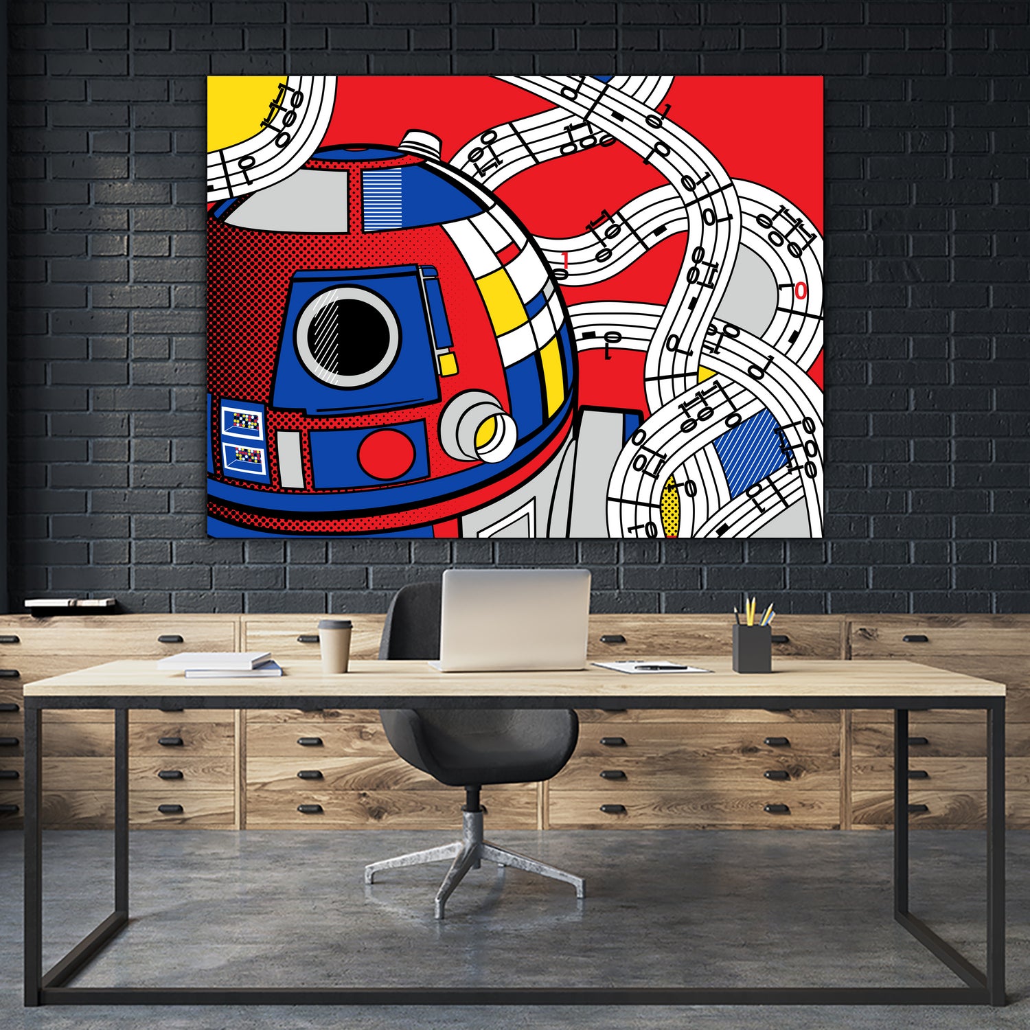 Star Wars Pop Art - R2D2 Abstract by Thomas Bergmann on GIANT ART - red digital painting