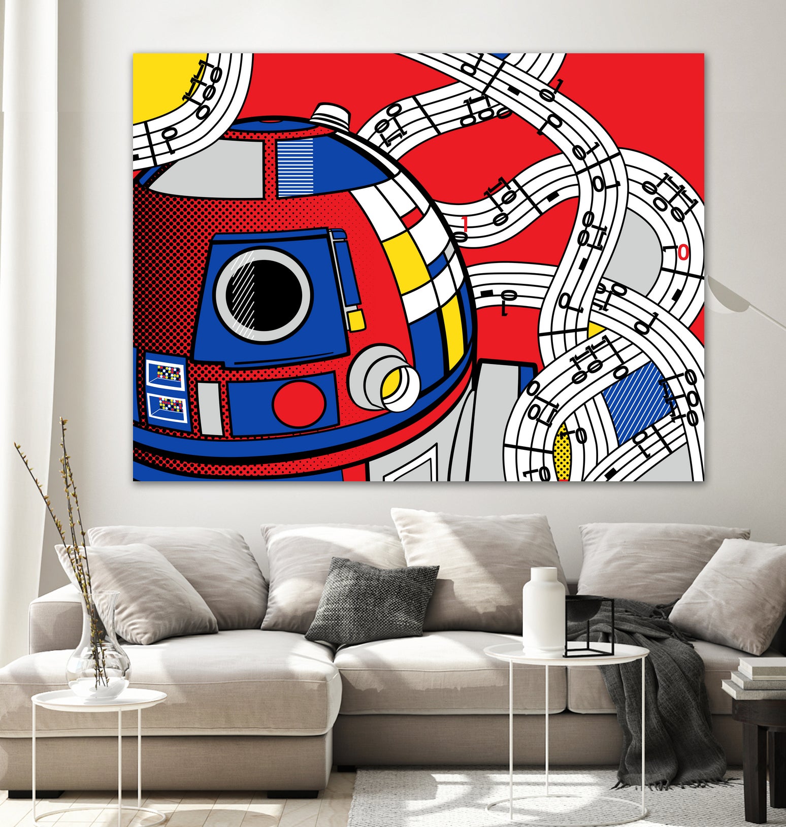 Star Wars Pop Art - R2D2 Abstract by Thomas Bergmann on GIANT ART - red digital painting