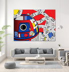 Star Wars Pop Art - R2D2 Abstract by Thomas Bergmann on GIANT ART - red digital painting