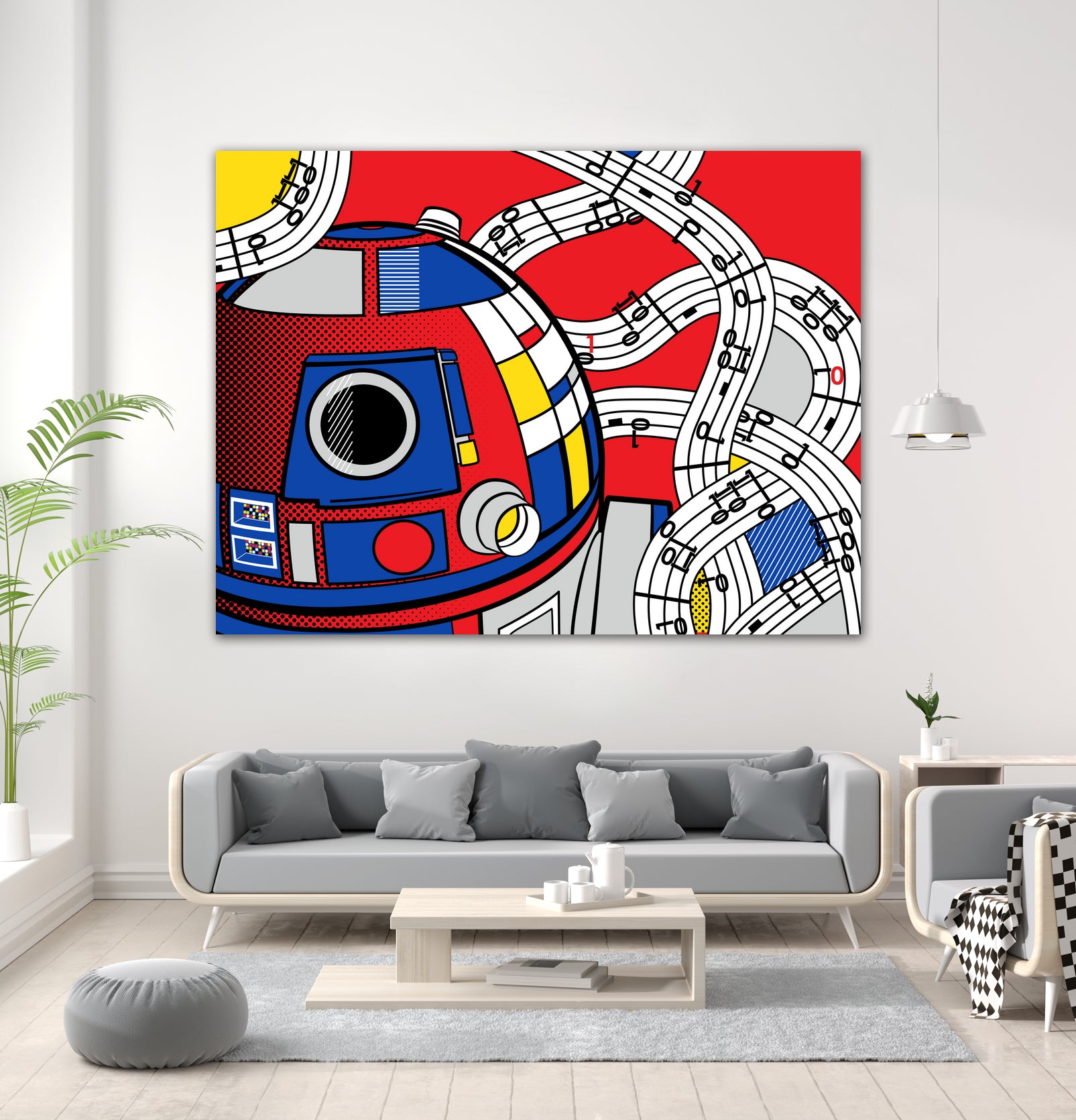 Star Wars Pop Art - R2D2 Abstract by Thomas Bergmann on GIANT ART - red digital painting