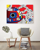 Star Wars Pop Art - R2D2 Abstract by Thomas Bergmann on GIANT ART - red digital painting