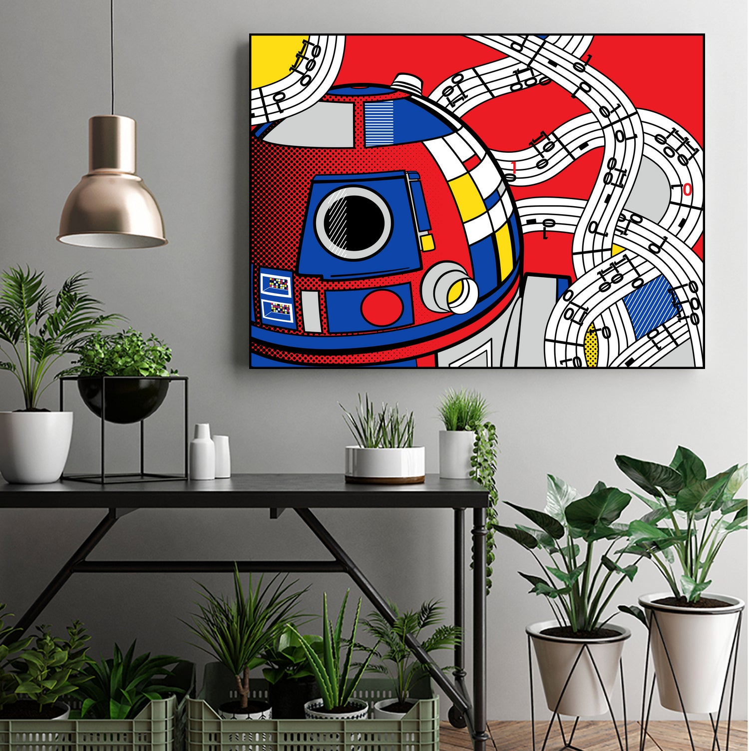 Star Wars Pop Art - R2D2 Abstract by Thomas Bergmann on GIANT ART - red digital painting