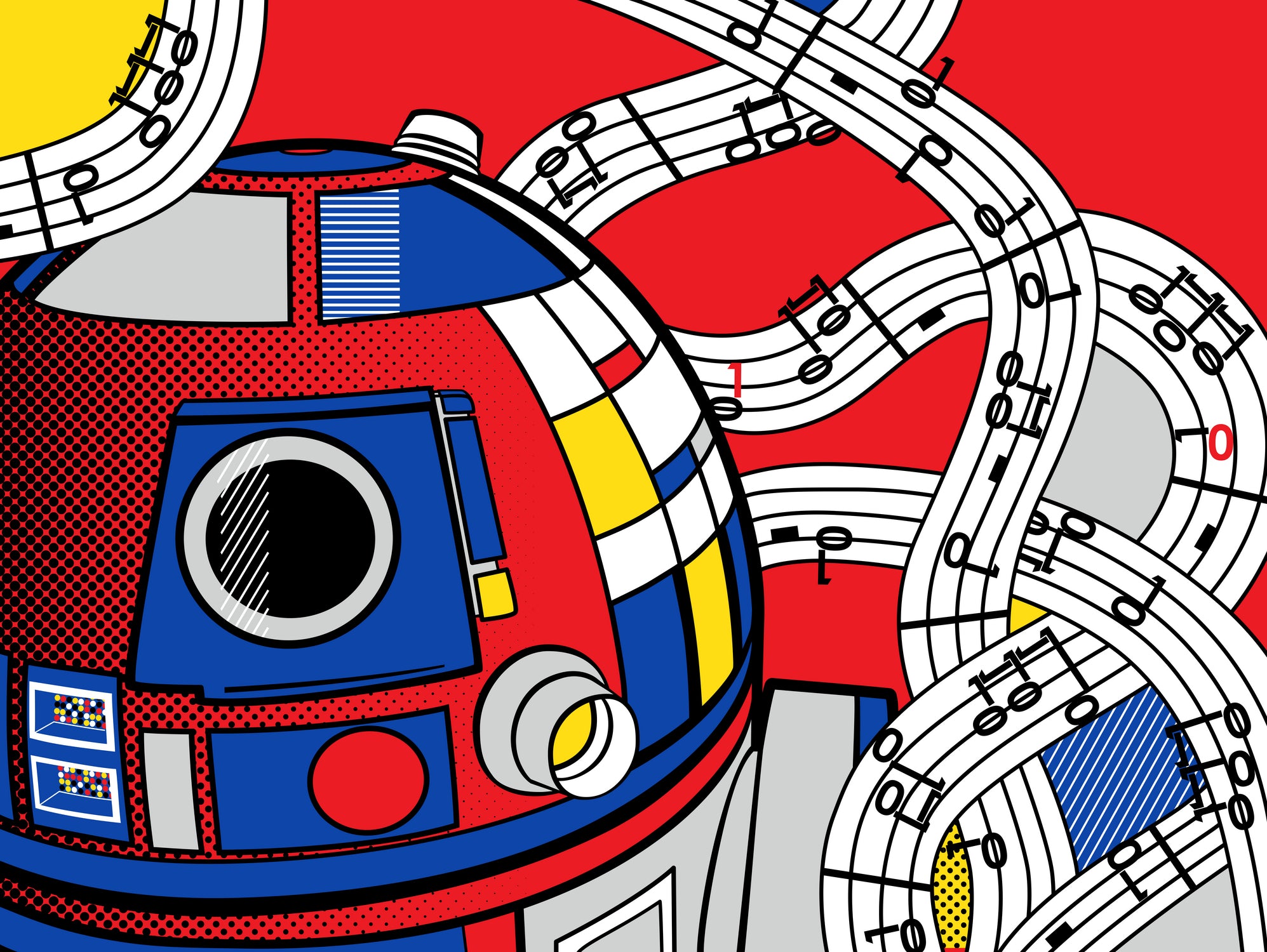 Pop Art Star Wars - R2D2 Abstract - Impression d'art par Thomas
