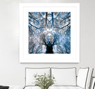 Meditative power of forest by SILVIA WISCHEROPP on GIANT ART - blue photo illustration