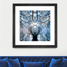 Meditative power of forest by SILVIA WISCHEROPP on GIANT ART - blue photo illustration