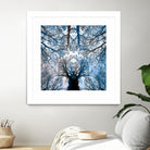 Meditative power of forest by SILVIA WISCHEROPP on GIANT ART - blue photo illustration