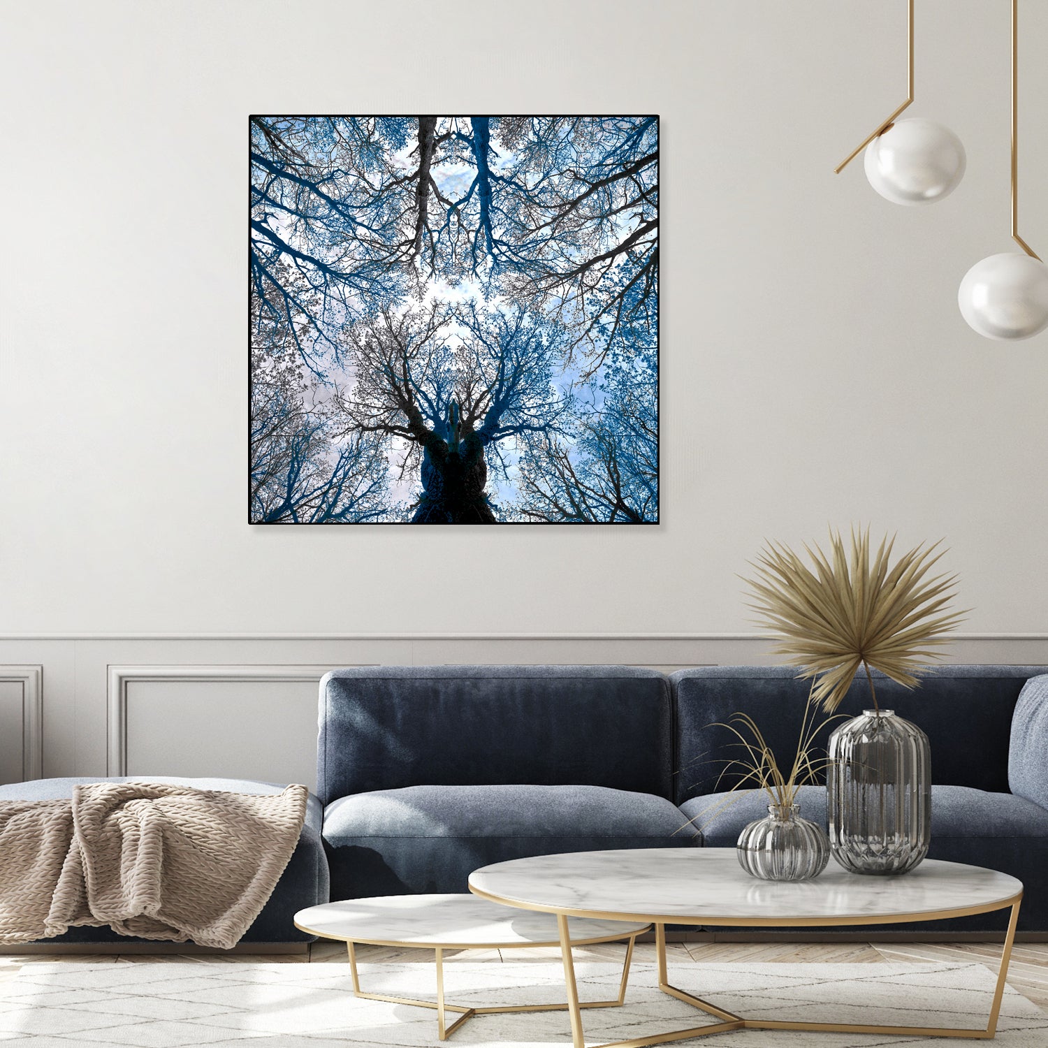 Meditative power of forest by SILVIA WISCHEROPP on GIANT ART - blue photo illustration