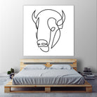 antiquity - one line bull art by Andrew Strugallo on GIANT ART - white digital drawing