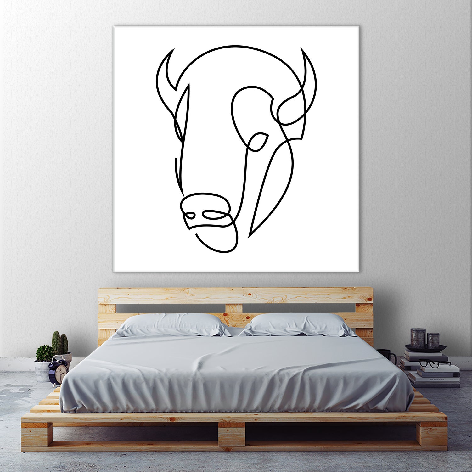 antiquity - one line bull art by Andrew Strugallo on GIANT ART - white digital drawing