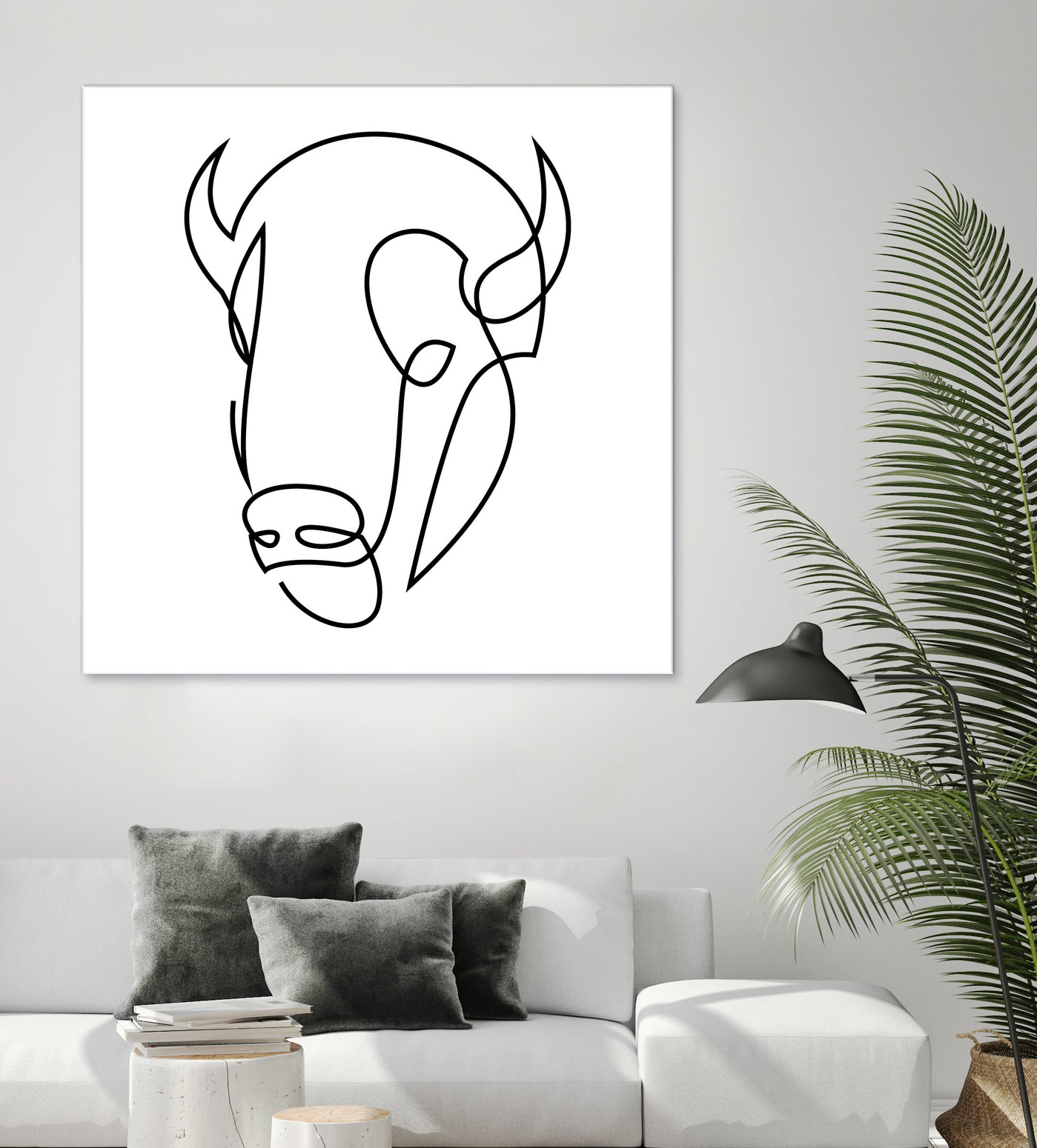 antiquity - one line bull art by Andrew Strugallo on GIANT ART - white digital drawing