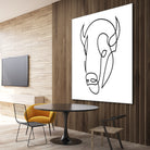 antiquity - one line bull art by Andrew Strugallo on GIANT ART - white digital drawing