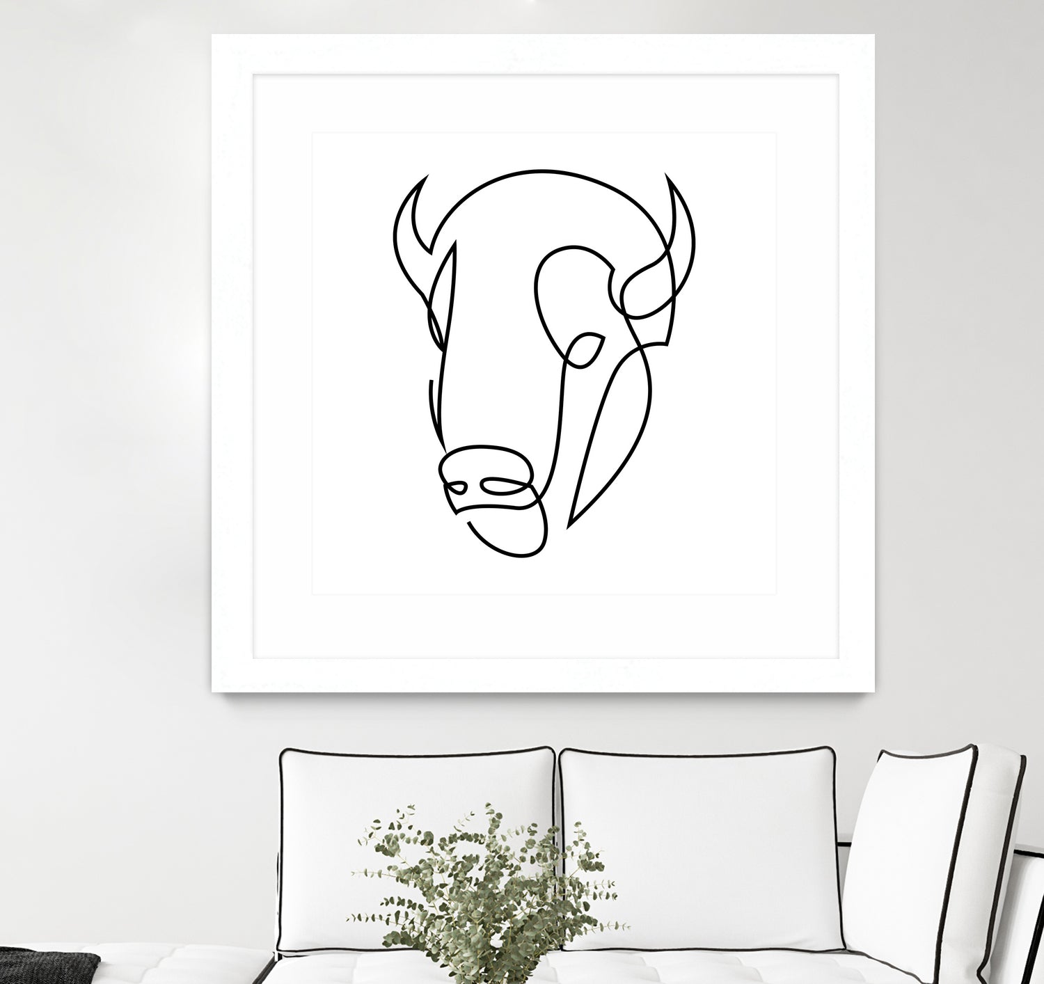 antiquity - one line bull art by Andrew Strugallo on GIANT ART - white digital drawing