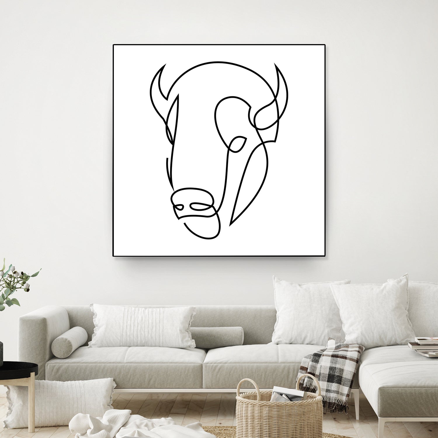 antiquity - one line bull art by Andrew Strugallo on GIANT ART - white digital drawing