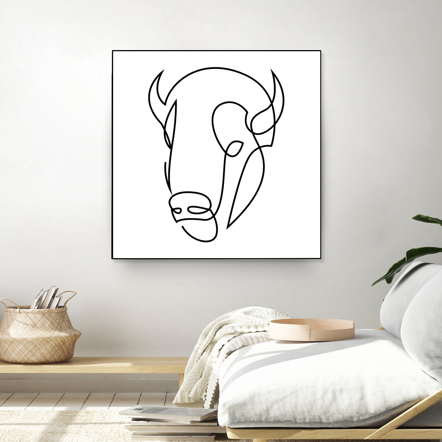 antiquity - one line bull art by Andrew Strugallo on GIANT ART - white digital drawing