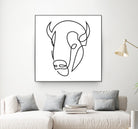 antiquity - one line bull art by Andrew Strugallo on GIANT ART - white digital drawing