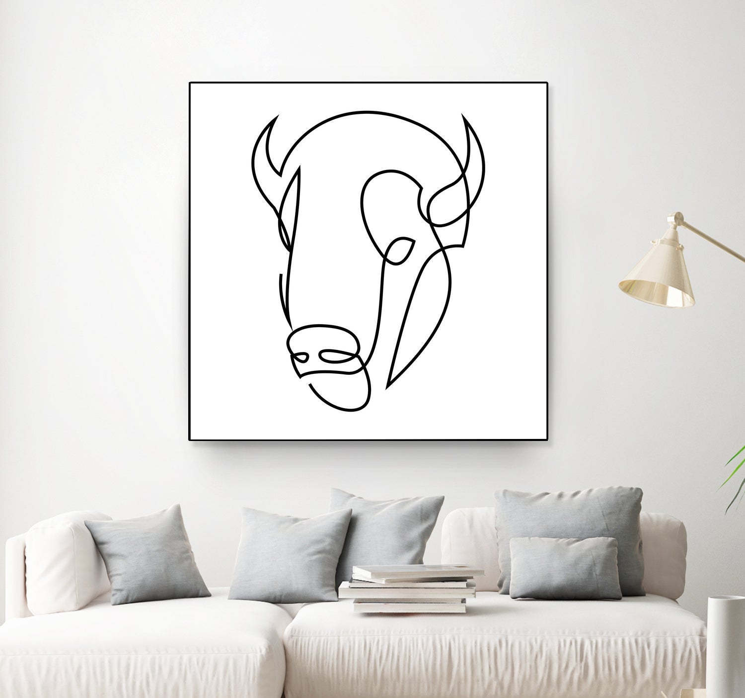 antiquity - one line bull art by Andrew Strugallo on GIANT ART - white digital drawing