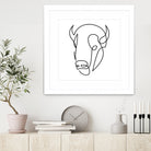 antiquity - one line bull art by Andrew Strugallo on GIANT ART - white digital drawing