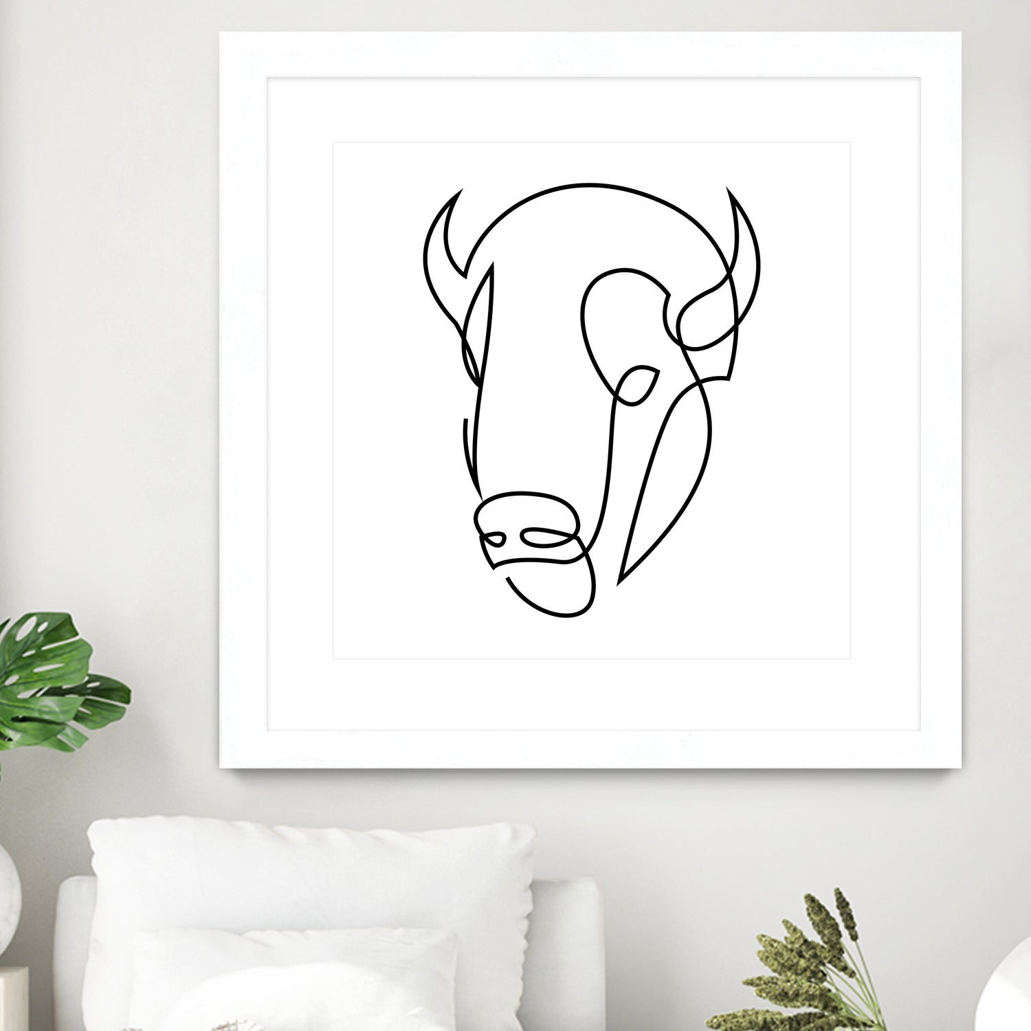 antiquity - one line bull art by Andrew Strugallo on GIANT ART - white digital drawing