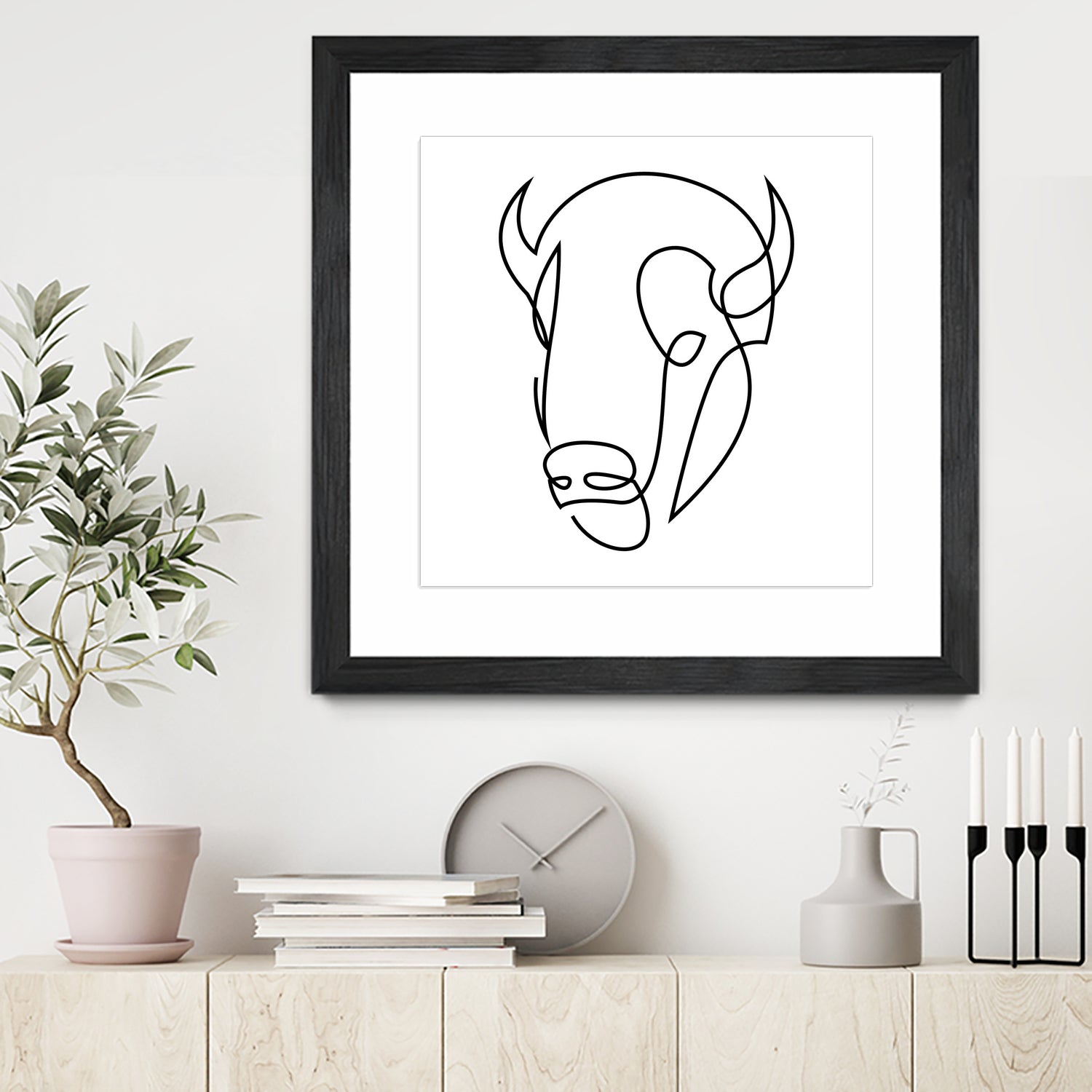 antiquity - one line bull art by Andrew Strugallo on GIANT ART - white digital drawing