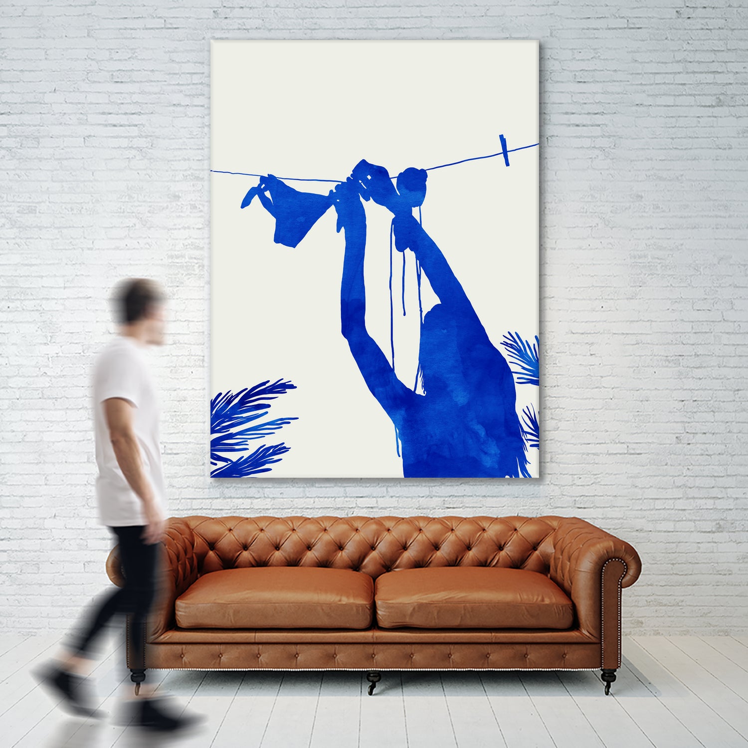 Blue Nude Vacay Matisse by Uma Gokhale on GIANT ART - blue digital painting