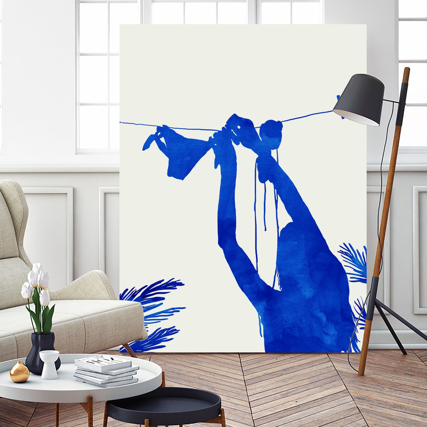 Blue Nude Vacay Matisse by Uma Gokhale on GIANT ART - blue digital painting