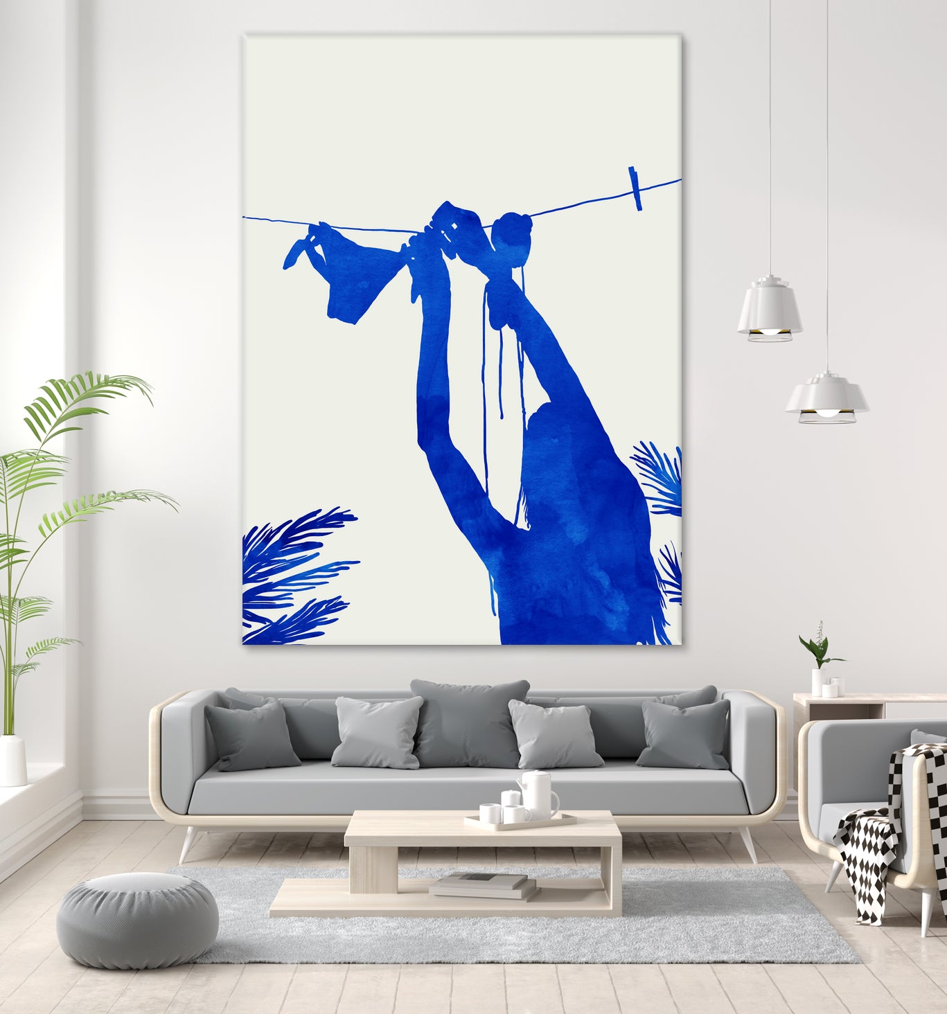 Blue Nude Vacay Matisse by Uma Gokhale on GIANT ART - blue digital painting