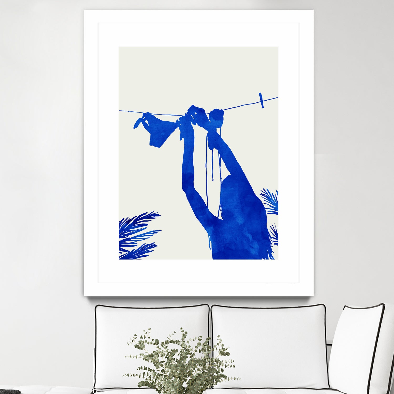 Blue Nude Vacay Matisse by Uma Gokhale on GIANT ART - blue digital painting