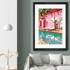 Vacay Villa | Blush Pink Summer Architecture | Tropical by Uma Gokhale on GIANT ART - pink digital painting