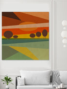 Abstract sunset by M.TERESA HERNANDEZ on GIANT ART - orange digital painting