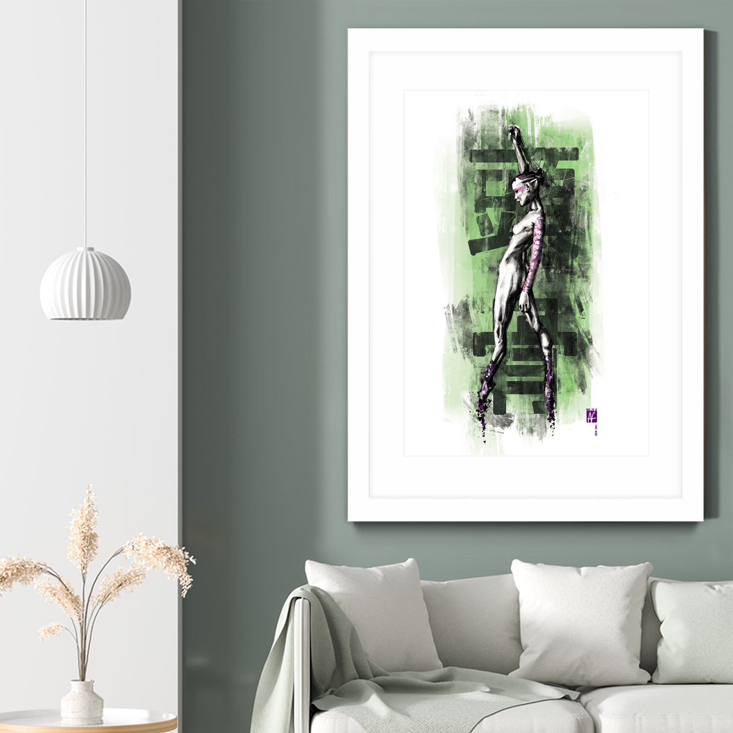 GreenSkull (Naked Ballerina No1) by Radoslav Karanović on GIANT ART - green digital drawing