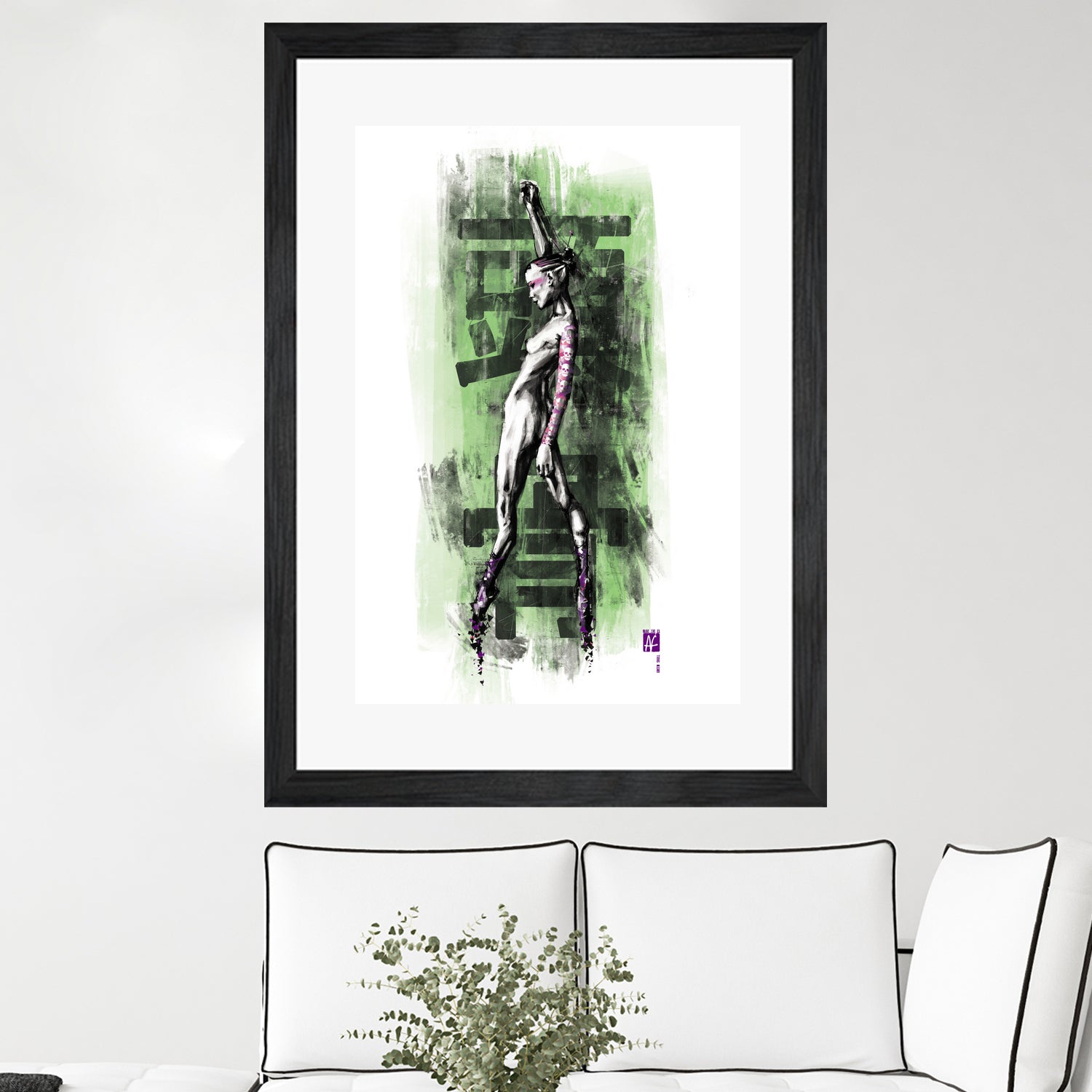 GreenSkull (Naked Ballerina No1) by Radoslav Karanović on GIANT ART - green digital drawing